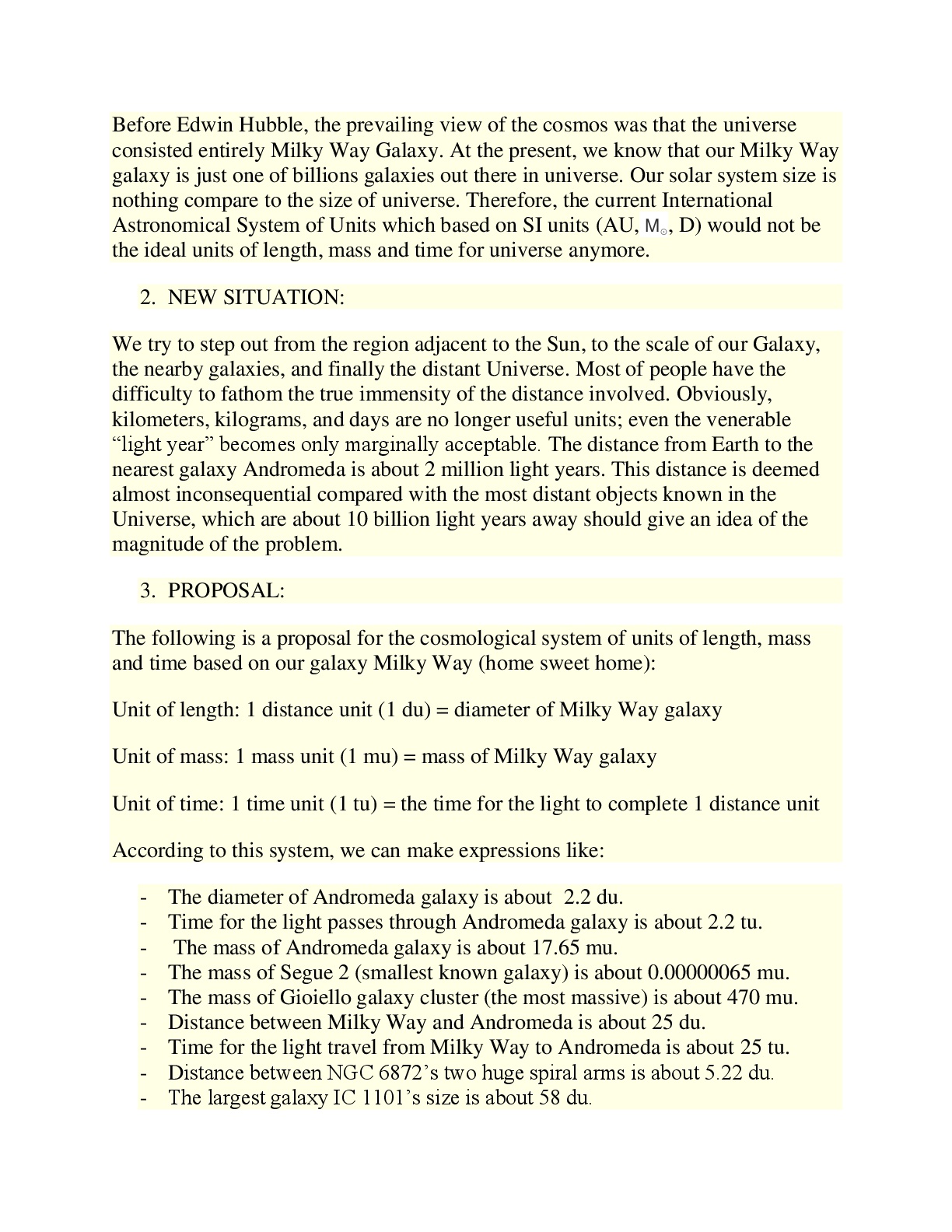 Cosmological Units